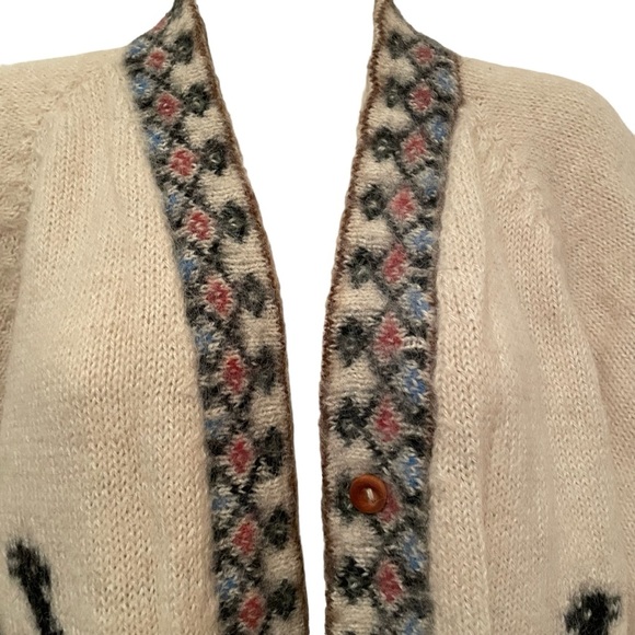 Alpaca knit Open Cardigan Sweater Unbranded Pockets Size measures like a Medium - Picture 3 of 5
